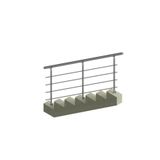 Metaş 304 Kalite Paslanmaz Krom Merdiven Korkuluk 150 cm
