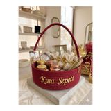 Metasupla Gold Detaylı Hasır Kına Gelin Sepeti 30 cm premium Çeyizlik Sepet 252535244