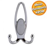Metax Uzay Portmanto Vestiyer Duvar Askisi Metal Dolap Elbise Askiligi (Krom-Krom Kapak)