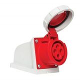 Mete Enerji 406606V 4x16A 3P+E 5h/50-60Hz 380-415V IP67 Cee Norm Vida Bağlantılı Eğik Gövdeli Duvar Prizi