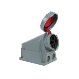 Mete Enerji 406622 4x63A 3P+E 6h/50-60Hz 380 415 Watt IP67 Cee Norm Pilot Kontaklı Eğik Gövdeli Duvar Prizi