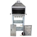 METEHAN MTH-80 Davlumbazlı Bacalı 4 Teker Maltız Izgaralı Mangal