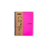 Meteksan Capricorn Neon Serisi, A4, 7 Konulu (5 Kareli, 2 Çizgili) 210 Yaprak PP Kapaklı Spiralli Defter, Pembe