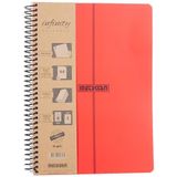 Meteksan Infinity Primary Serisi, A4, 5 Konulu (4 Kareli, 1 Çizgili) 150 Yaprak PP Kapaklı Spiralli Defter, Kırmızı