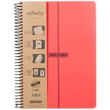 Meteksan Infinity Primary Serisi, A4, 7 Konulu (5 Kareli, 2 Çizgili) 210 Yaprak PP Kapaklı Spiralli Defter, Kırmızı