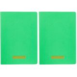 Meteksan Notes 17x24 cm Karton Kapaklı İplik Dikişli Defter, 32 Yaprak, Düz, Yaprak Yeşili (2 paketi)