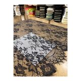 METERİAL LEZ Fransız Dantel Kumaş | Çiçek Desenli, Saçaklı Kenar, 3 Metre Kupon (Fiyat 3 MT İçindir)