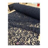 METERİAL Lüks Siyah Güpür - Haute Couture Nakışlı Dantel Kumaş (135 cm)
