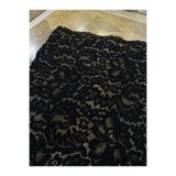 METERİAL Siyah Çiçek Desenli Klasik Dantel Kumaş – 135 cm Genişlik | Abiyelik – Elbiselik Kumaş