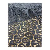 METERİAL Siyah Şal Desenli Güpür Dantel Kumaş - Abiye, Elbise ve Kimono İçin Lüks Dantel Kumaş