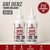 Metfix 2 Adet 220 Gr Gri Derz Tamir Dolgusu Fayans ve Seramik Derz Onarım Macunu Suya Dayanıklı