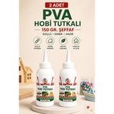 Metfix 2 Adet Pva Hobi Tutkalı 150 gr Şeffaf Güçlü Yapıştırıcı Ahşap Kağıt Karton Kumaş El Işi ve Hobi Tutkalı