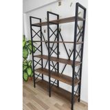 Metin Güneş Mobilya Dekoratif Ahşap Kitaplık barok ceviz 200x133 Cm Ktp102