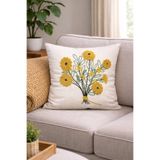 metin tekstil 2’li Punch İşleme Dekoratif 43x43 Kırlent Kılıfı
