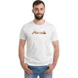 Metin2 Logo Baskılı Beyaz Erkek Örme Tişört - XL