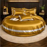 Metinev %100 Pamuk Saten 6 Parça Renk ve Ölçü Seçenekli Nevresim Takımı - Altın - 220 x 240 cm