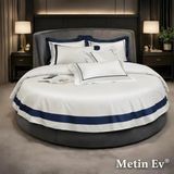 Metinev %100 Pamuk Saten 6 Parça Renk ve Ölçü Seçenekli Nevresim Takımı - Beyaz - 220 x 240 cm