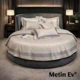 Metinev %100 Pamuk Saten 6 Parça Renk ve Ölçü Seçenekli Nevresim Takımı - Ekru - 220 x 240 cm