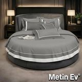Metinev %100 Pamuk Saten 6 Parça Renk ve Ölçü Seçenekli Nevresim Takımı - Gri - 220 x 240 cm