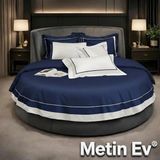 Metinev %100 Pamuk Saten 6 Parça Renk ve Ölçü Seçenekli Nevresim Takımı - Lacivert - 220 x 240 cm
