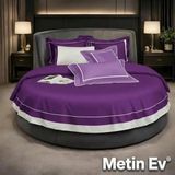 Metinev %100 Pamuk Saten 6 Parça Renk ve Ölçü Seçenekli Nevresim Takımı - Mor - 220 x 240 cm