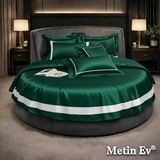 Metinev %100 Pamuk Saten 6 Parça Renk ve Ölçü Seçenekli Nevresim Takımı - Yeşil - 220 x 240 cm
