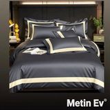 Metinev %100 Pamuk Saten 6 Parça Renk ve Ölçü Seçeneklipremium Nevresim Takımı - Gri - 220 x 240 cm
