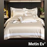 Metinev %100 Pamuk Saten 6 Parça Renk ve Ölçü Seçeneklipremium Nevresim Takımı - Krem - 220 x 240 cm