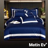Metinev %100 Pamuk Saten 6 Parça Renk ve Ölçü Seçeneklipremium Nevresim Takımı - Lacivert - 220 x 240 cm