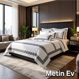 Metinev %100 Pamuk Saten 6 Parça Renk ve Ölçü Seçeneklipremium Nevresim Takımı - Renkli - 220 x 240 cm