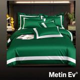 Metinev %100 Pamuk Saten 6 Parça Renk ve Ölçü Seçeneklipremium Nevresim Takımı - Yeşil - 220 x 240 cm