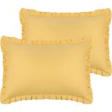 Metinev %100 Pamuk Saten Yastık Kılıfı – 2’li Set - Sarı - 50 x 70 cm
