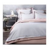 Metinev Battal Boy Pembe Beyaz Çerçeve Çift Kat Köşeli Nevresim Takımı - 220 x 240 cm