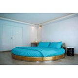 Metinev Çift Kişilik Pamuk Saten Yuvarlak Çarşaf - Renkli - 240 x 260 cm