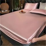 Metinev Çift Kişilik Parlak Pamuk Saten Çarşaflar Lastikli - Pembe - 240 x 260 cm