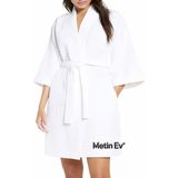 Metinev Kadın Pike Bornoz - Beyaz - XXL