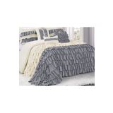 Metinev Krem Ve Gri Pamuk Saten Fırfırlı Nevresim Takımı Gri Krem 190 X 220