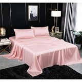 Metinev Metin ev® Premium 120 Tel Pamuk Saten Lastiksiz Çarşaf Seti – 2 Yastık Kılıfı - Pembe - 240 x 260 cm