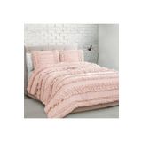 Metinev Pembe Fırfırlı Nevresim Takımı Çift Kişilik Pamuk Saten Pembe 190 X 220
