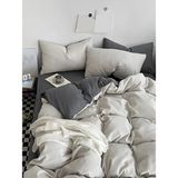 Metinev Royal Touch Pamuk Saten Nevresim Takımı - Gri - Krem - 220 x 240 cm