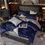 Metinev Royal Touch Pamuk Saten Nevresim Takımı - Gri - Lacivert - 220 x 240 cm