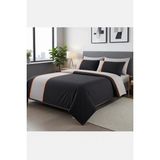 Metinev Turuncu Gri Lacivert Battal Boy Pamuk Saten Nevresim Takımı - Renkli - 220 x 240 cm