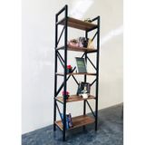 Metingüneşmobilya Güneş Metal Dekoratif Ahşap Kitaplık 60X180 Cm