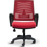 Metis Çalışma Koltuğu, Ofis Sandalyesi, Plastik Ayak, File Sırt, 32 Dns Sünger, Tekerlek Dahil, 57X53X95 cm (Kırmızı) - Abanoz