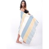 Metis Tekstil 100 x 180 cm Saçaklı Peştamal Renkli - Sarı - Mavi