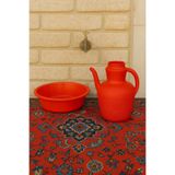 Metler 40 Cm Sığ Leğen ve Kırmızı İbrik Takımı – Bebek Banyosu, Abdest ve Duş İçin Pratik Set
