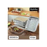Metler Alüminyum Folyo Büyük Boy Tepsi Folyo Tepsi (40X34X6 Cm ) 5 Adet