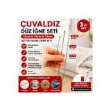 Metler Çuvaldız Düz İğne Yorgan İğnesi 12cm &15 cm&25 cm Uzunluğunda Büyük Delikli İğne Çuvaldız Seti