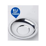 Metler Veneta 6'lı Metal Çay Tabağı Seti | Şık ve Dayanıklı Tasarım | Paslanmaz Çelik Çay Altlığı