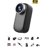 Metontech Mini 4K Ultra Hd Wi-Fi Aksiyon Kamerası | IP65 Su Dayanıklı | Geniş Açı - Yedek Başlıklar - Siyah